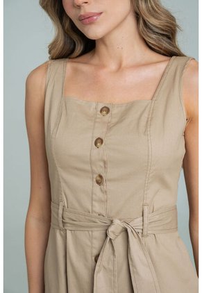 Vestido Malva Beige Ragged Pf11511429