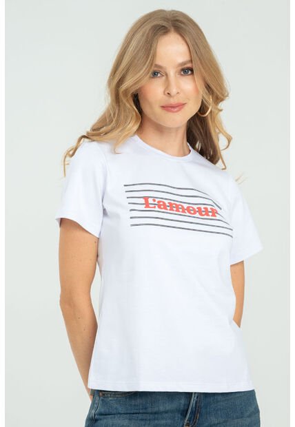 Camiseta Amour Blanco Ragged Pf21120088