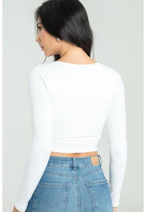 Crop Top Hideat Blanco Ragged Pf13120802