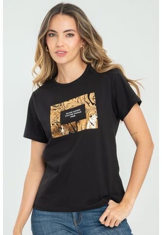 Camiseta Slow Down Negro Ragged Pf21120089 Ragged