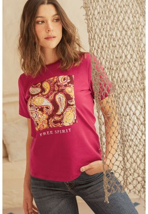 Camiseta Paisleys Marrón Ragged Pf21120101