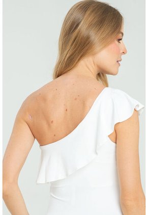 Body Asimetrico Boleros Blanco Ragged Pf13100043