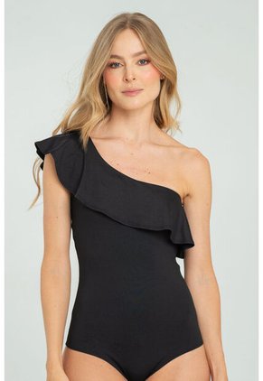 Body Asimetrico Boleros Negro Ragged Pf13100043