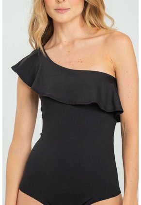 Body Asimetrico Boleros Negro Ragged Pf13100043