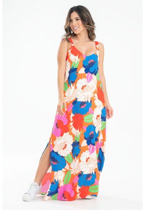 Vestido Malai Naranja Ragged Pf31511381