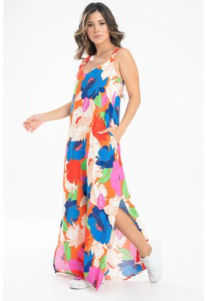 Vestido Malai Naranja Ragged Pf31511381