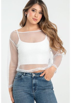 Buzo Malla Brillo Plateado Ragged Pf31122229