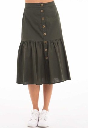 Falda Terranova Midi Verde Ragged Pf11320407