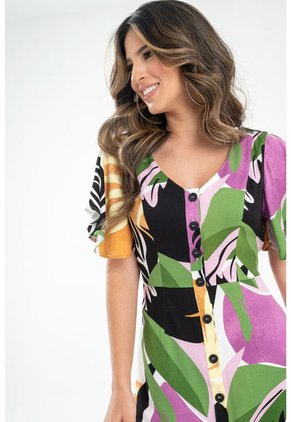 Vestido Largo Maggio Violeta Ragged Pf31511396