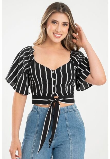 Blusa Rayas Ilysha Negro Ragged Pf31113474