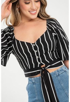 Blusa Rayas Ilysha Negro Ragged Pf31113474