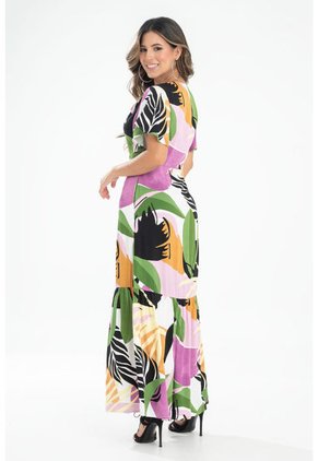 Vestido Largo Maggio Violeta Ragged Pf31511396