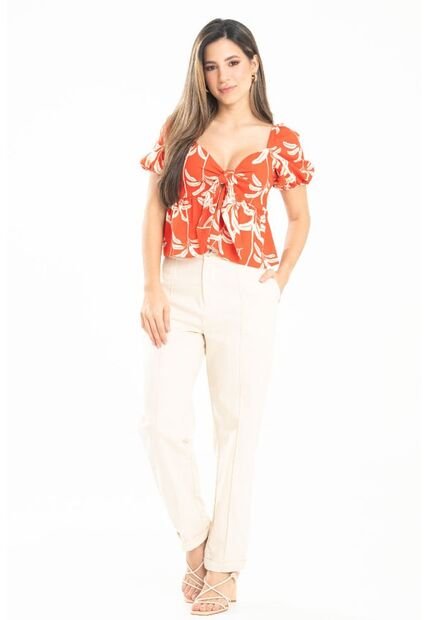 Blusa Beach Naranja Ragged Pf31113478