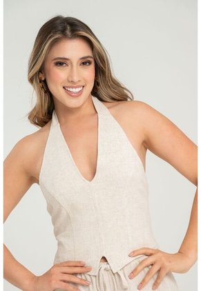 Blusa Summer Halter Beige Ragged Pf31113475