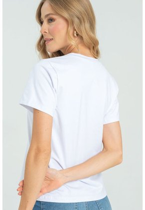 Camiseta Escote V Blanco Ragged Pf21120082