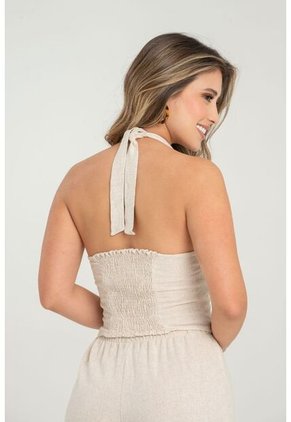Blusa Summer Halter Beige Ragged Pf31113475