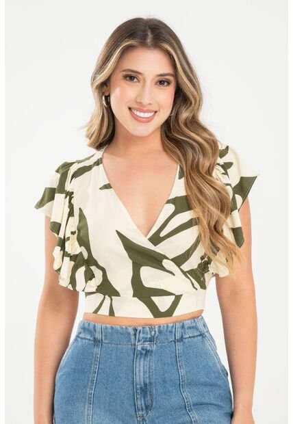 Blusa Mocca Verde Ragged Pf31113481