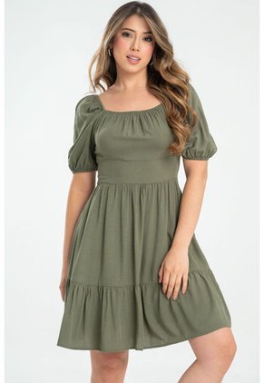 Vestido Corto Succes Verde Ragged Pf31511374