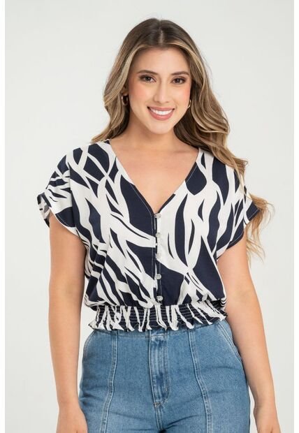 Blusa Macondo Azul Ragged Pf31113485