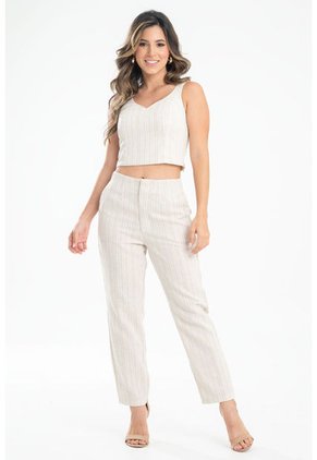 Blusa Lino Maca Beige Ragged Pf31113292