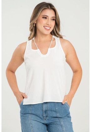 Blusa Mhiles Blanco Ragged Pf31113497