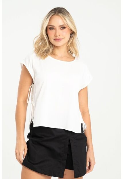 Blusa Ammhy Blanco Ragged Pf31113499