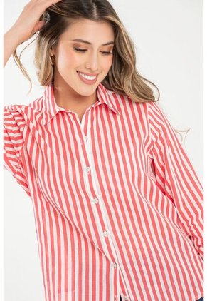 Camisa Ferrer Rayas Rojo Ragged Pf31113501