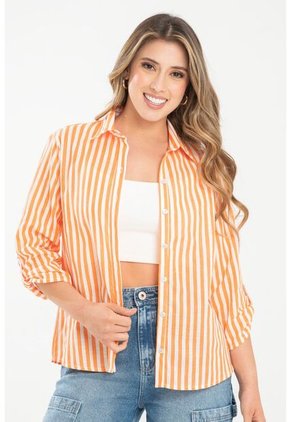 Camisa Ferrer Rayas Naranja Ragged Pf31113501