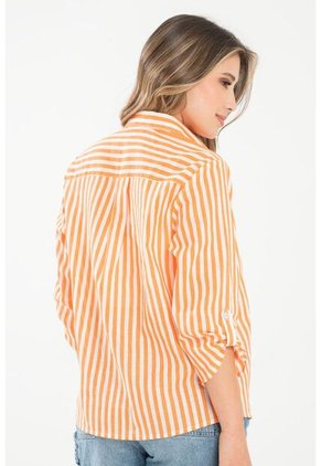 Camisa Ferrer Rayas Naranja Ragged Pf31113501