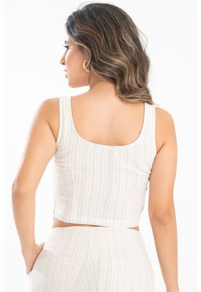 Blusa Lino Maca Beige Ragged Pf31113292