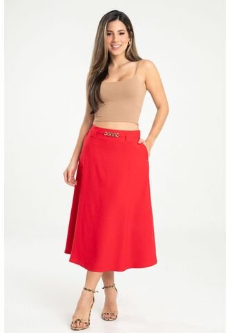 Falda Midi Mazhon Rojo Ragged Pf31320351 Ragged