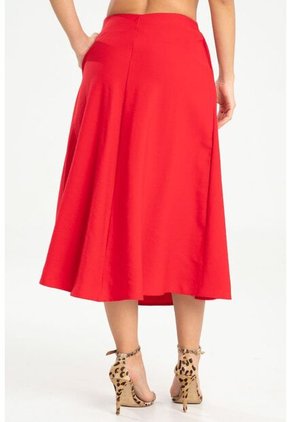 Falda Midi Mazhon Rojo Ragged Pf31320351