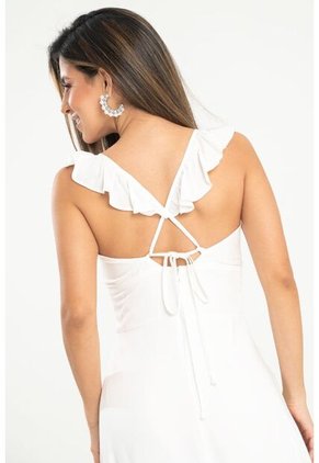 Vestido Largo Xhena Blanco Ragged Pf31511458