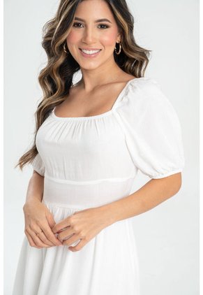 Vestido Corto Succes Blanco Ragged Pf31511374
