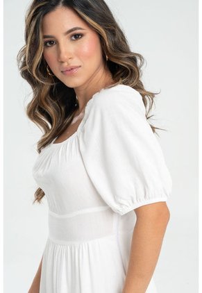 Vestido Corto Succes Blanco Ragged Pf31511374