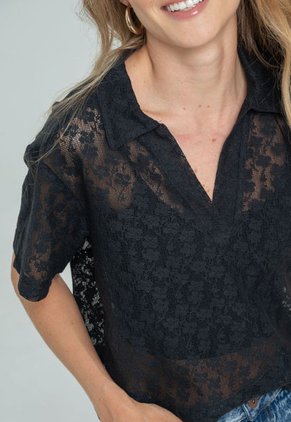 Blusa Encaje Pier Negro Ragged Pf11112688