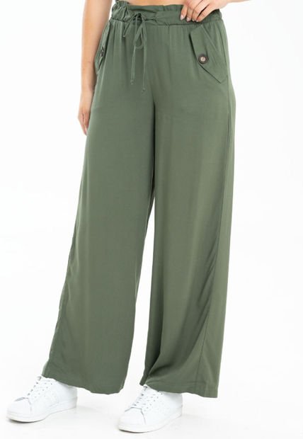 Pantalon Ancho Chalis Verde Ragged Pf11310758