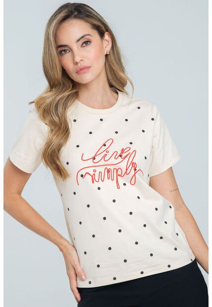 Camiseta Simply Beige Ragged Pf21120115