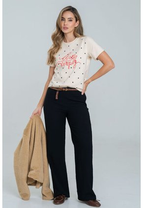 Camiseta Simply Beige Ragged Pf21120115