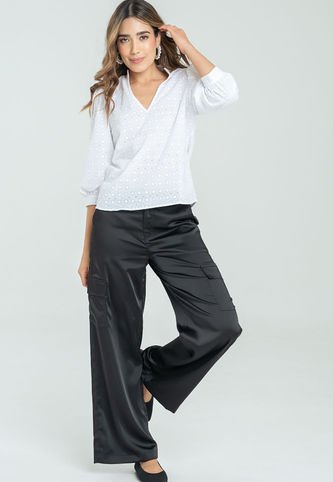 Pantalon Cargo Satin Negro Ragged Pf11310740 Ragged