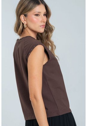 Camiseta Taches Café Ragged Pf21120119