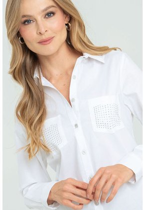 Camisa Genevie Blanco Ragged Pf12110815