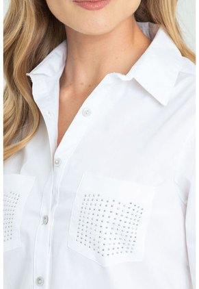 Camisa Genevie Blanco Ragged Pf12110815