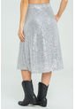 Falda Midi Lentejuelas Plateado Ragged Pf11320482 de Ragged