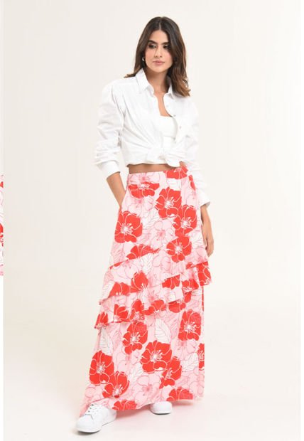 Falda Simonna Rosa Ragged Pf12320181
