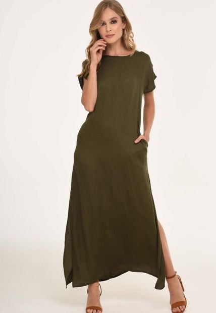 Vestido Largo Nova Verde Ragged Pf12510300