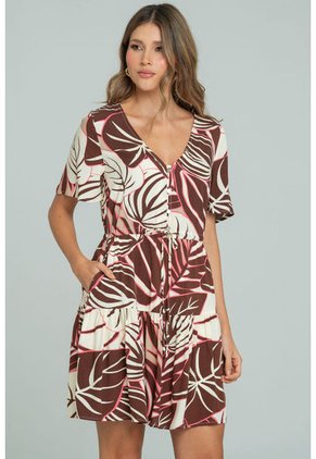 Vestido Corto Alhia Café Ragged Pf11511445