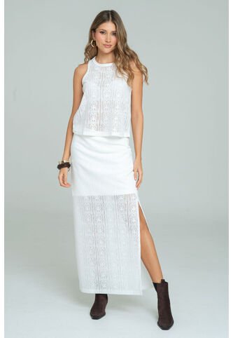 Falda Larga Jhaelyn Blanco Ragged Pf11320520 Ragged