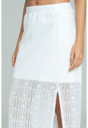 Falda Larga Jhaelyn Blanco Ragged Pf11320520
