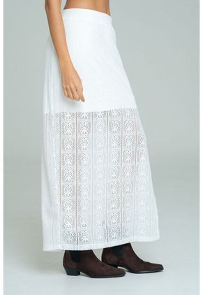 Falda Larga Jhaelyn Blanco Ragged Pf11320520